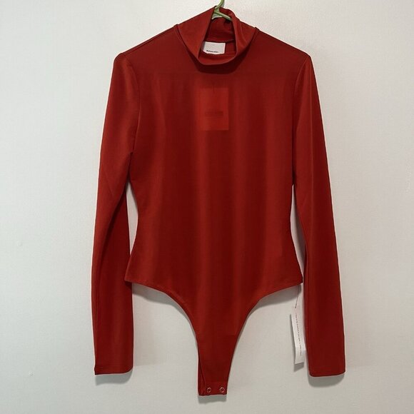 Reformation NWT Cordelia Knit Turtleneck Long Sleeve Bodysuit in Ketchup Red - Picture 3 of 10